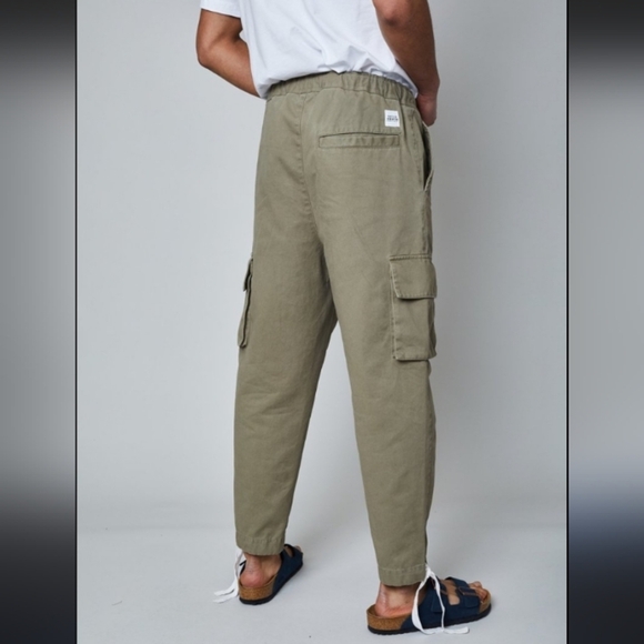 Native Youth Baggy Belted Olive Green Khaki Cargo Pant Utility Skater Emo Street - Picture 2 of 8